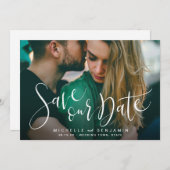Moderne Skript-Foto Hochzeit speichern das Datum Save The Date (Vorne/Hinten)