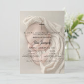 Moderne Skript-Foto-Overlay Geschlecht neutrale Ta Einladung (Stehend Vorderseite)