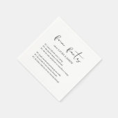 Moderne Skript-Fun-Facts-Hochzeit Serviette (Ecke)