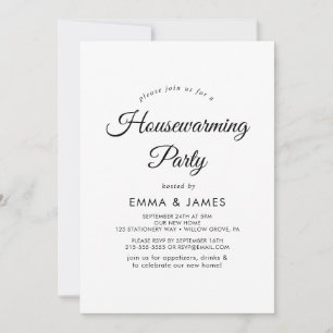 Moderne Skript-Hausparty-Einladung Einladung