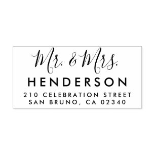 Moderne Skript-Herr-u. Frau-Wedding Gummistempel