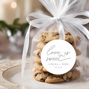 Moderne Skript Liebenswerte Hochzeit Runder Aufkleber