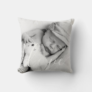 Moderne Skript-Liebesbaby-Foto  Kissen
