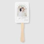 Moderne Skript-Minimal-Foto-Bogen-Hochzeitsprogram Fächer (Vorderseite)