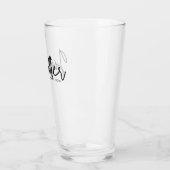 Moderne Skript-Pate-Gründungsdatum-Glas-Tasse Glas (Links)
