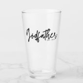 Moderne Skript-Pate-Gründungsdatum-Glas-Tasse Glas (Vorderseite)