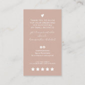 Moderne Skript QR-Code als peach Bestellung Vielen Visitenkarte (Rückseite)