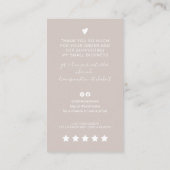 Moderne Skript QR Code Creme Auftrag Vielen Dank Visitenkarte (Rückseite)