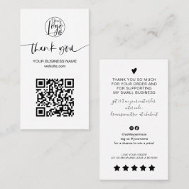 Moderne Skript QR-Code Schwarz-weiße Reihenfolge V Visitenkarte