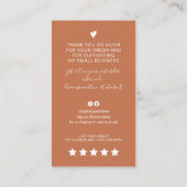 Moderne Skript QR Code terracotta Bestellung Viele Visitenkarte (Rückseite)