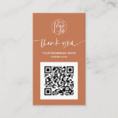 Moderne Skript QR Code terracotta Bestellung Viele Visitenkarte (Vorderseite)