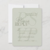 Moderne Skript-Sage-Grün Formale Hochzeit RSVP Karte (Vorderseite)