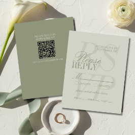 Moderne Skript-Sage-Grün Formale Hochzeit  RSVP Karte