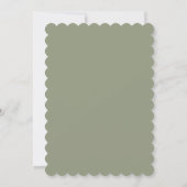 Moderne Skript-Sage-Grün-Hochzeitsfoto Save The Date (Rückseite)