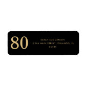 Moderne Skript Schwarz Gold Achtzig 80. Geburtstag (Vorne)