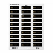 Moderne Skript Schwarz Gold Achtzig 80. Geburtstag (Vorne)