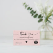 Moderne Skript staubig pink Reihenfolge danke Visitenkarte (Stehend Vorderseite)