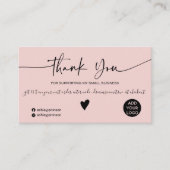 Moderne Skript staubig pink Reihenfolge danke Visitenkarte (Vorderseite)