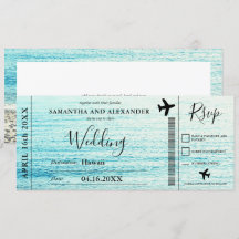 Moderne Skript Strand Flugzeug Boarding Hochzeit