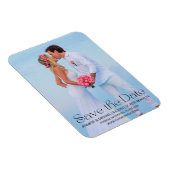 Moderne Skript-Strandfoto Save the Date Magnet (Rechte Seite)