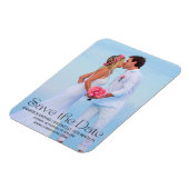 Moderne Skript-Strandfoto Save the Date Magnet (Linke Seite)