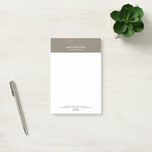 Moderne Skript-Taupe-Professional-Geschäft Post-it Klebezettel (Büro)