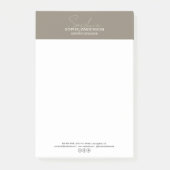 Moderne Skript-Taupe-Professional-Geschäft Post-it Klebezettel (Vorderseite)