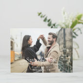 Moderne Skript Weißtext Horizontale Foto (Stehend Vorderseite)