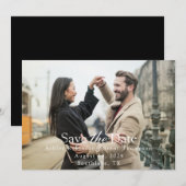 Moderne Skript Weißtext Horizontale Foto (Vorne/Hinten)