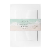 Moderne Skriptanhöre in der Hochzeit am Sandstrand Einladungsbanderole (Vorderseite Beispiel)