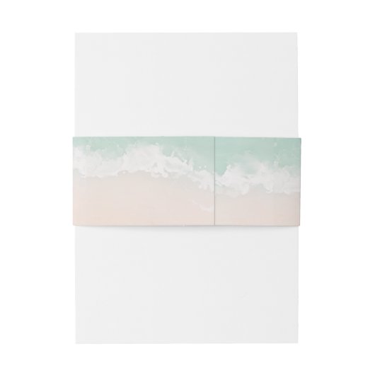 Moderne Skriptanhöre in der Hochzeit am Sandstrand Einladungsbanderole (Rückseitenbeispiel)