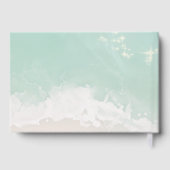 Moderne Skriptanhöre in der Hochzeit am Sandstrand Gästebuch (Rückseite)