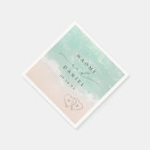 Moderne Skriptanhöre in der Hochzeit am Sandstrand Serviette (Ecke)