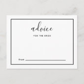 Moderne Skriptberatung für die Bride Black and Whi Hinweiskarte (Vorderseite)