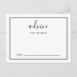Moderne Skriptberatung für die Bride Black and Whi Hinweiskarte