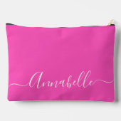 Moderne Skriptbezeichnung mädchenhaft pink Zubehörtasche (Rückseite)