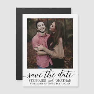 Moderne Skriptbilder speichern Datums-Magnete schw Magneteinladung