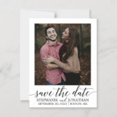 Moderne Skriptbilder speichern Datums-Magnete schw Magneteinladung (Vorderseite)