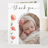 Moderne Skriptbogenrahmen blühen Dankeskarte (Vorderseite)