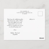 Moderne Skriptbogenrahmen blühen Postkarte (Rückseite)