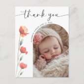 Moderne Skriptbogenrahmen blühen Postkarte (Vorderseite)