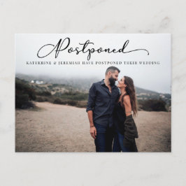 Moderne Skripte, die auf Hochzeit verschoben wurde Postkarte