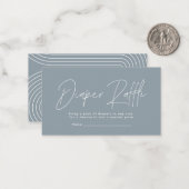 Moderne Skripte dusty Blue Baby Dusche Winaper Tom Mitteilungskarte (Vorderseite/Rückseite Beispiel)