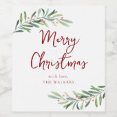 Moderne Skripte Frohe Weihnachtsfeier Weinetikett (Einzelnes Label)