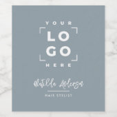 Moderne Skripte für Ihr Logo Branding Blau Weinetikett (Einzelnes Label)