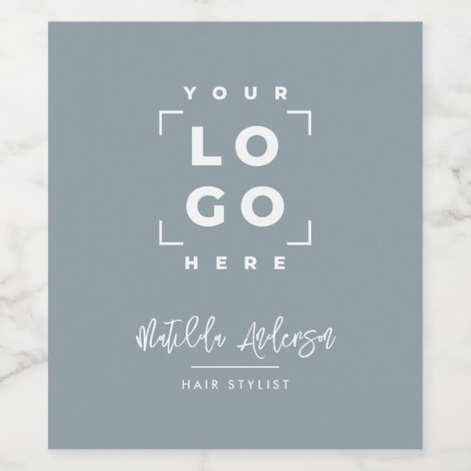 Moderne Skripte für Ihr Logo Branding Blau Weinetikett (Einzelnes Label)