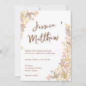 Moderne Skripte handgezeichnet Herbstblattsehen Einladung (Vorderseite)