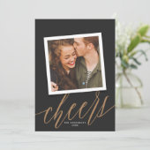 Moderne Skripte heizen Silvester Fotokarte Feiertagskarte (Stehend Vorderseite)