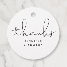 Moderne Skripte Hochzeit Schwarz-Weiß Geschenkanhänger