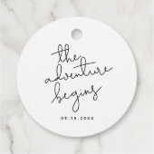 Moderne Skripte Hochzeit Schwarz-Weiß Geschenkanhänger (Rückseite)